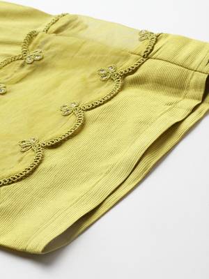 Ethnic Motifs Embroidered Sequinned Liva Kurta With Trousers & Dupatta 8