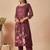 Women Floral Printed Linen Kurta with Trousers & With Dupatta