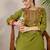 Women Set Green Embroidered Straight Co-Ords
