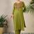 Women Set Green Embroidered Straight Co-Ords