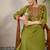 Women Set Green Embroidered Straight Co-Ords
