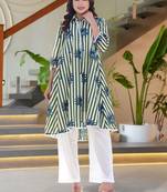 Women Printed Cotton Kurta with Trousers