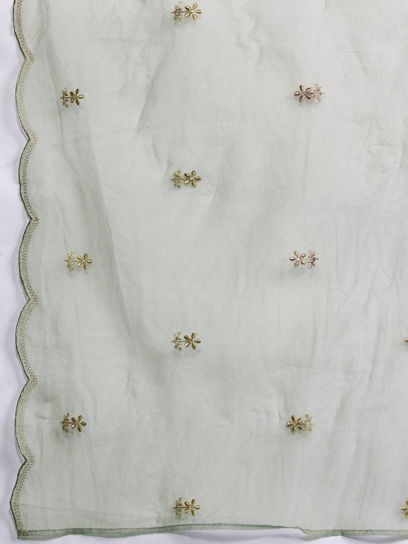 Women Ethnic Motifs Embroidered Kurta with Trousers & With Dupatta