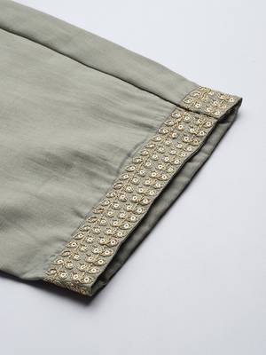 Women Ethnic Motifs Embroidered Kurta with Trousers & With Dupatta 9