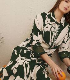Floral Printed Shirt Collar Straight Kurta With Trousers
