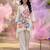 Floral Printed Shirt Collar A-Line Cotton Kurta With Trousers
