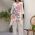 Floral Printed Shirt Collar A-Line Cotton Kurta With Trousers