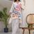 Floral Printed Shirt Collar A-Line Cotton Kurta With Trousers