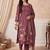 Women Floral Printed Linen Kurta with Trousers & With Dupatta
