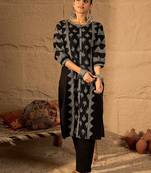 Ethnic Motifs Printed Cotton Straight Kurta With Trousers