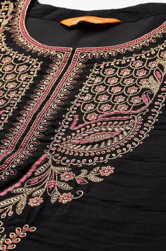 Ethnic Motifs Embroidered Cotton Kurta with Trousers & Dupatta