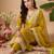 Ethnic Motifs Embroidered Thread Work Kurta with Trousers & With Dupatta