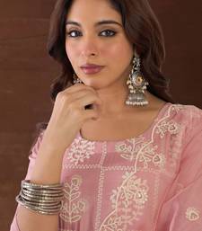 Women Ethnic Motifs Embroidered Thread Work Kurta with Trousers & With Dupatta