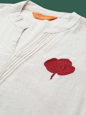 Floral Embroidered Thread Work Cotton Kurta with Palazzos 2