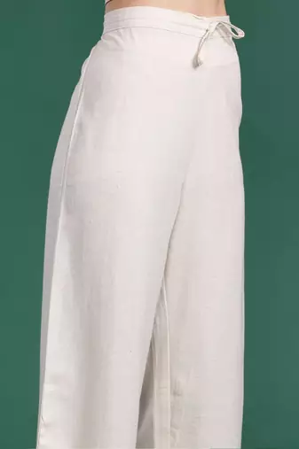 Floral Embroidered Thread Work Cotton Kurta with Palazzos