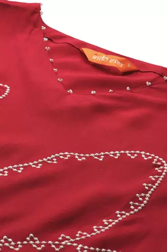 Floral Embroidered Thread Work Kurta with Palazzos