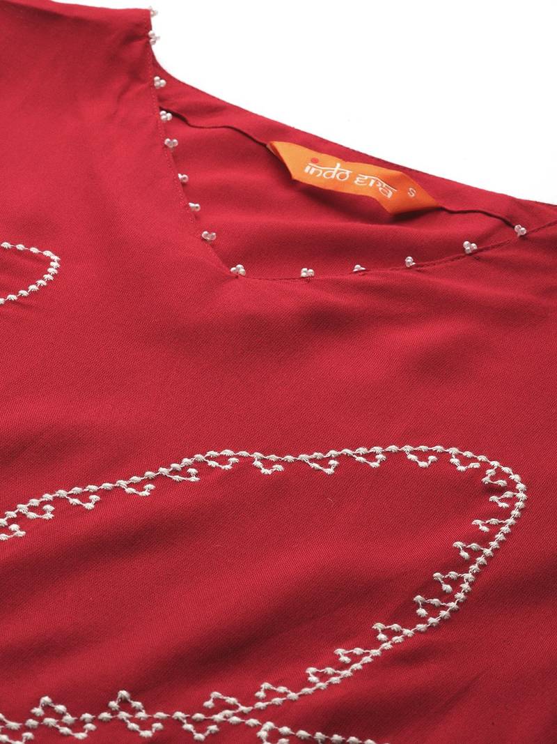 Floral Embroidered Thread Work Kurta with Palazzos