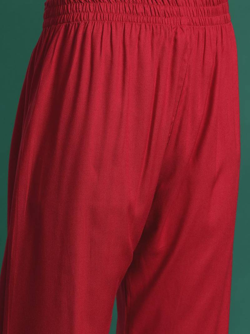 Floral Embroidered Thread Work Kurta with Palazzos