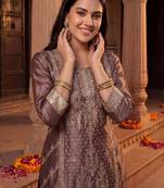 Women Ethnic Motifs Embroidered Kurta with Trousers & With Dupatta
