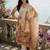Women Ethnic Motifs Printed Thread Work Linen Kurta with Trousers & With Dupatta