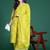 Geometric Printed Sequinned Cotton Kurta with Trousers & Dupatta