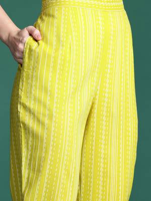Geometric Printed Sequinned Cotton Kurta with Trousers & Dupatta 3