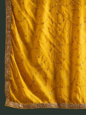 Ethnic Motifs Embroidered Kurta With Trousers & Dupatta 4