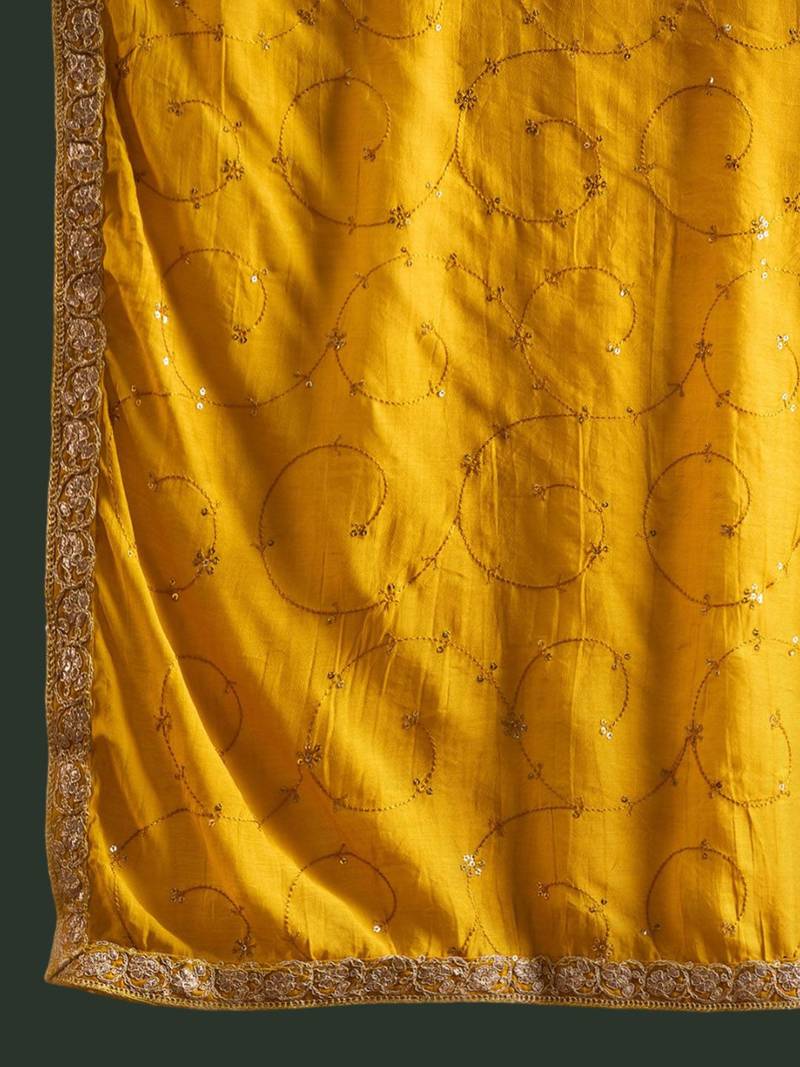 Ethnic Motifs Embroidered Kurta With Trousers & Dupatta