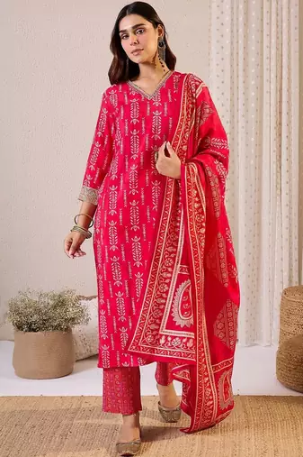 Women Ethnic Motifs Printed Kurta with Trousers & Dupatta