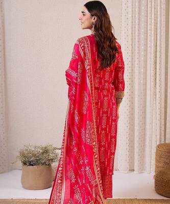 Women Ethnic Motifs Printed Kurta with Trousers & Dupatta 4