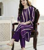 Women Printed Thread Work Kurta with Palazzos