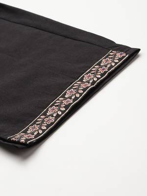 Floral Embroidered Thread Work Cotton Kurta with Trousers & Dupatta 9