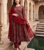 Women Paisley Printed Cotton Kurta with Trousers & With Dupatta
