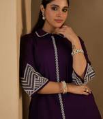 Women Ethnic Motifs Embroidered Cotton Kurta With Palazzos