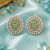 Gold finish premium mint halo cocktail cz earrings