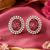 Gold finish royal ruby cz cluster statement earrings