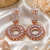 Rose gold circular crystal statement earrings