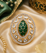 Regal Meenakari CZ Adjustable Finger Ring
