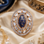 Luxe oval halo adjustable finger ring