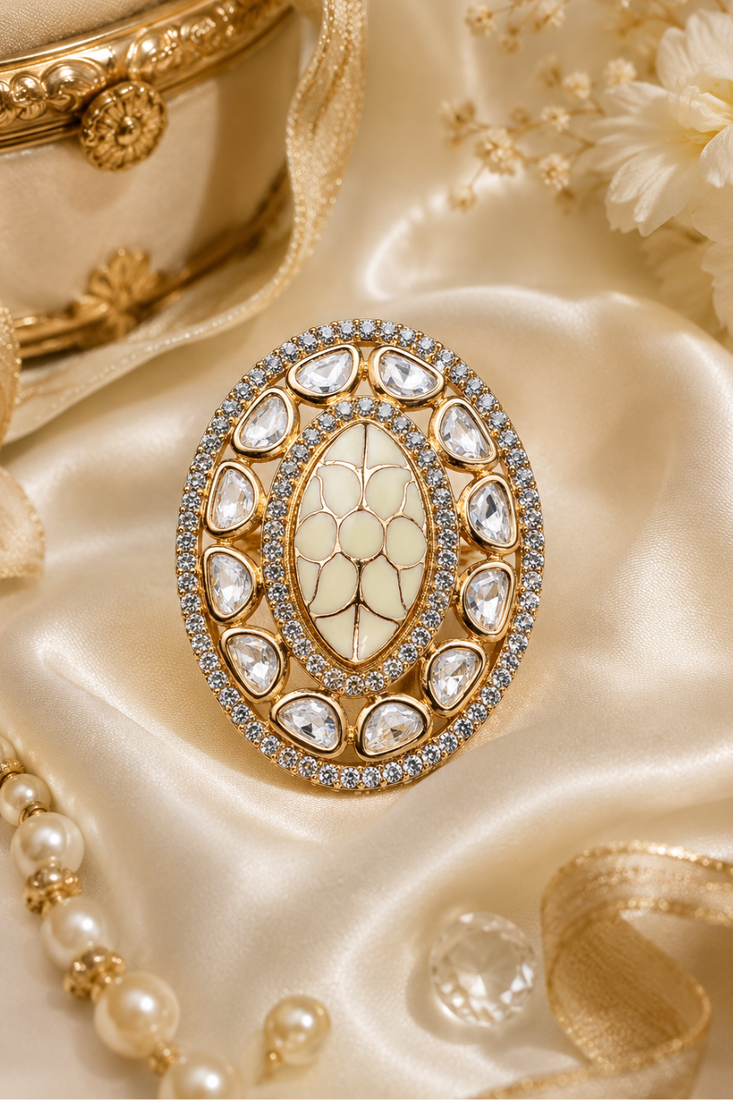 Royal elegance cz adjustable ring
