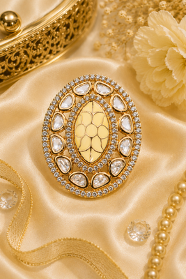 Victorian halo adjustable finger ring 1