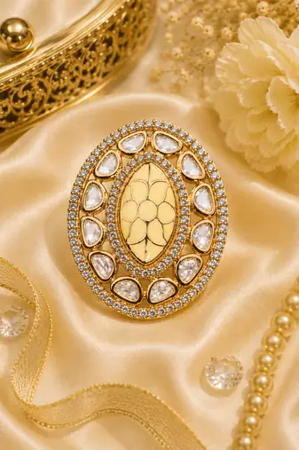 Victorian halo adjustable finger ring