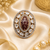 Heritage meenakari diamond work adjustable ring