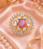 Regal floral halo adjustable finger ring