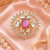 Regal floral halo adjustable finger ring
