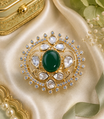Luxe floral cabochon adjustable ring