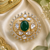 Luxe floral cabochon adjustable ring