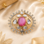 Regal floral halo adjustable finger ring