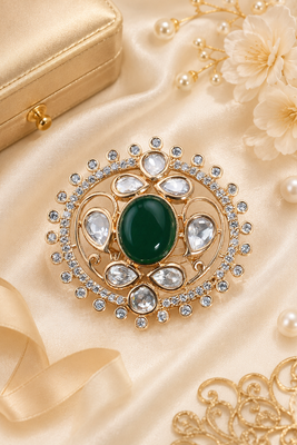 Luxe floral cabochon adjustable ring 2