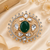 Luxe floral cabochon adjustable ring